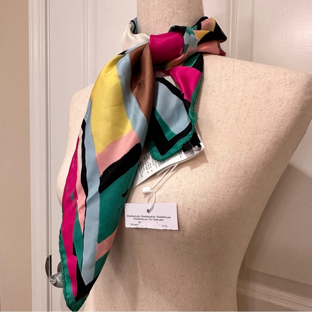 NWOT Max Mara Weekend Label-cut Printed Silk Twin Scarf Spring/Summer - Picture 4 of 12